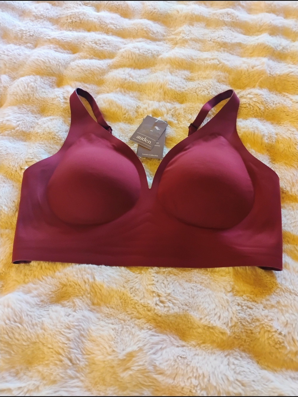 Auden Seamless Burgundy Lightly Padded Bra